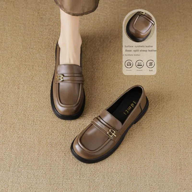 【dme】 Loafers 3.5cm Women's Khaki-1