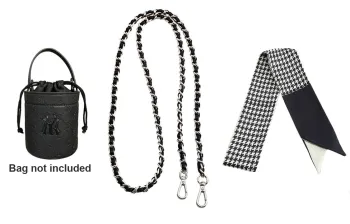 Luxury Care Artisan Workshop Leather Bag Straps Women's White & Black