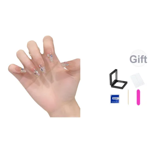 XNTX Премиум Сверкающий страз с Белым Улучшающий эффект Фальшивая ногтевая Среднее ЛАДДЕР Розовые оттенки Смужка