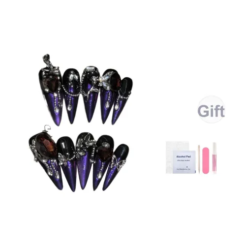 Fanze Готический Элегантность False Nail Tapered Длинный Фиолетовый Смудж 30MM