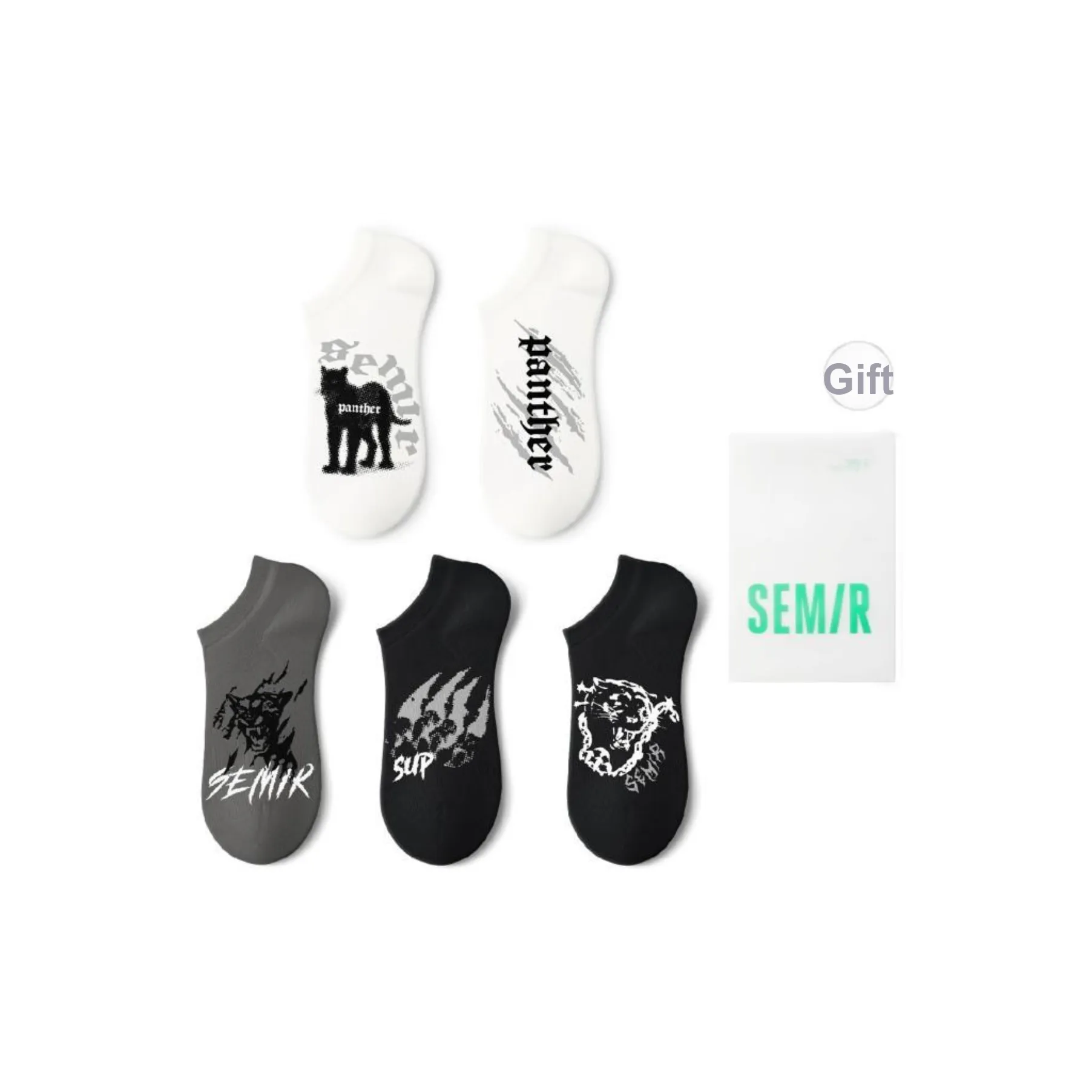 SEM/R Ankle Socks Unisex 5 Pack