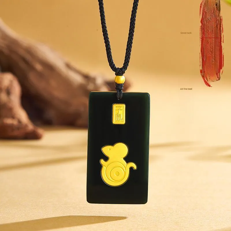 BYTHERE Hetian Jade Necklaces Green Jade Unisex-2
