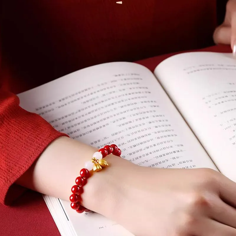 Strange Snow Reconstructed Cinnabar Bracelets Unisex-3