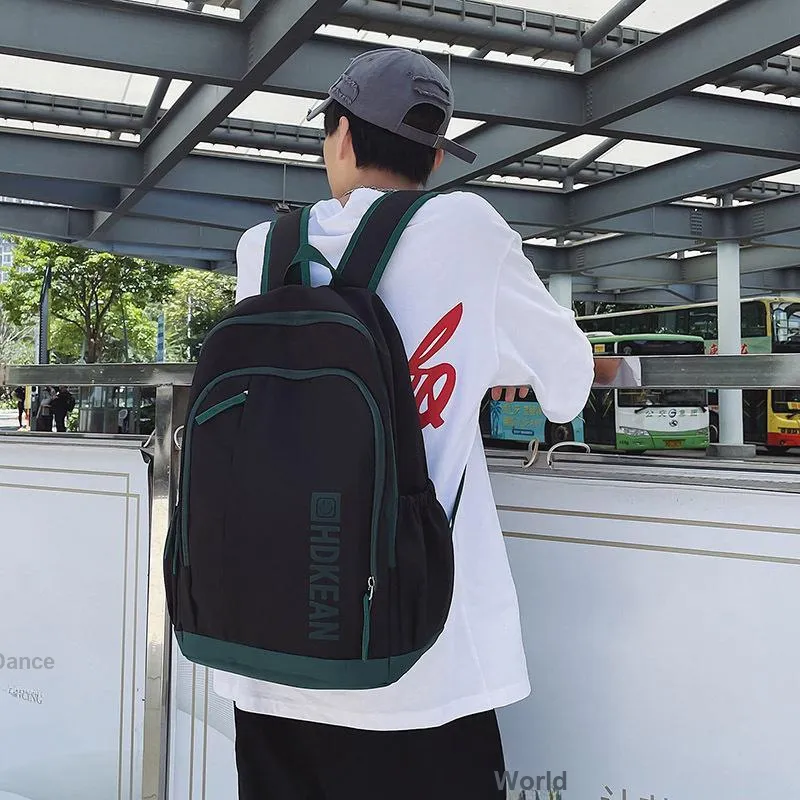KAKAXI Nylon Backpack Laptop Bag Backpack Regular Unisex White/Green/Black/Orange-6