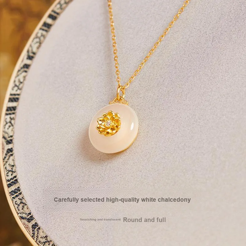DIHUAJI Natural Chalcedony Jade Necklaces Women's-2