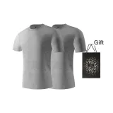 Crew Neck 2 Pack (Heather Gray+Heather Gray) 2 Pcs, Easy to Wash!