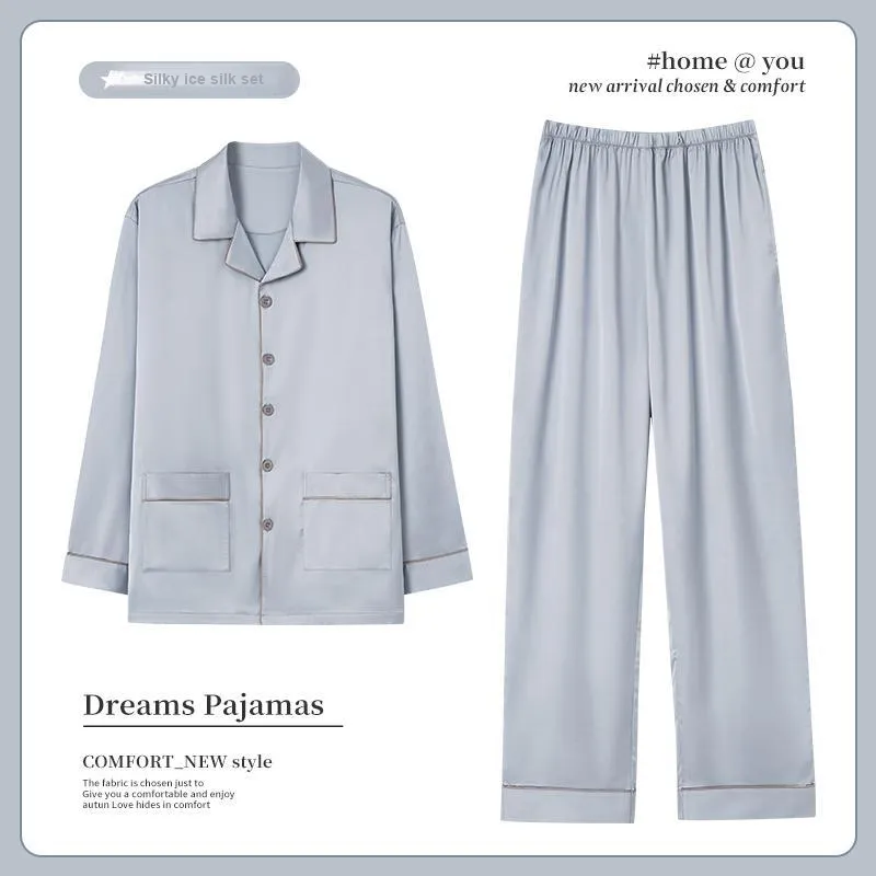 Ordifen Pajama Set Men's Silver-1