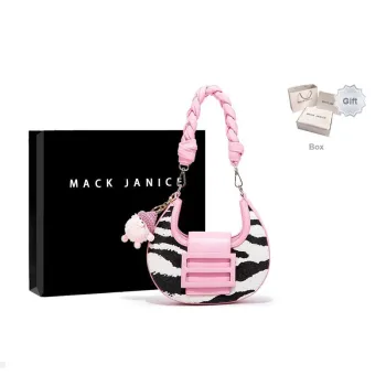 MACKJANICE Synthetic Leather One Shoulder Crescent Moon Crossbody Bag Regular Women's White & Pink