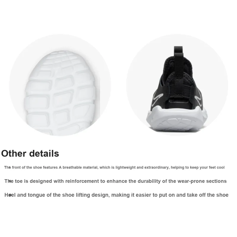 Nike Flex Runner 2 Slip Resistant Cushioning Abrasion Resistant Low Top Running Shoes Black Infant And Toddler-1