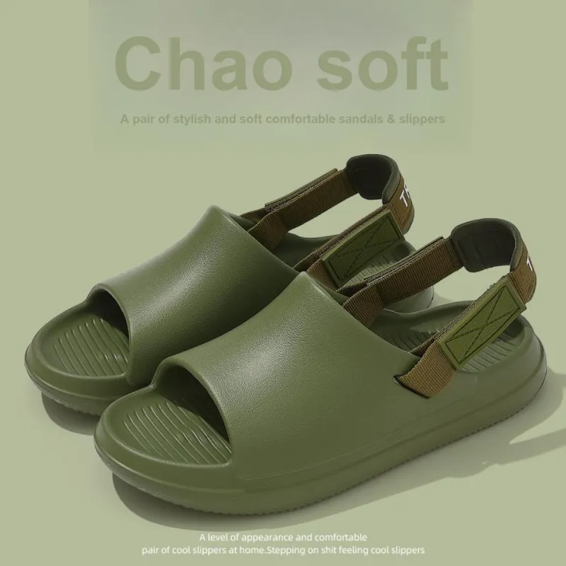Yalu Men's Slippers Summer Indoor Home Slippers Platform Slip Resistant Adjustable Slippers Men-6
