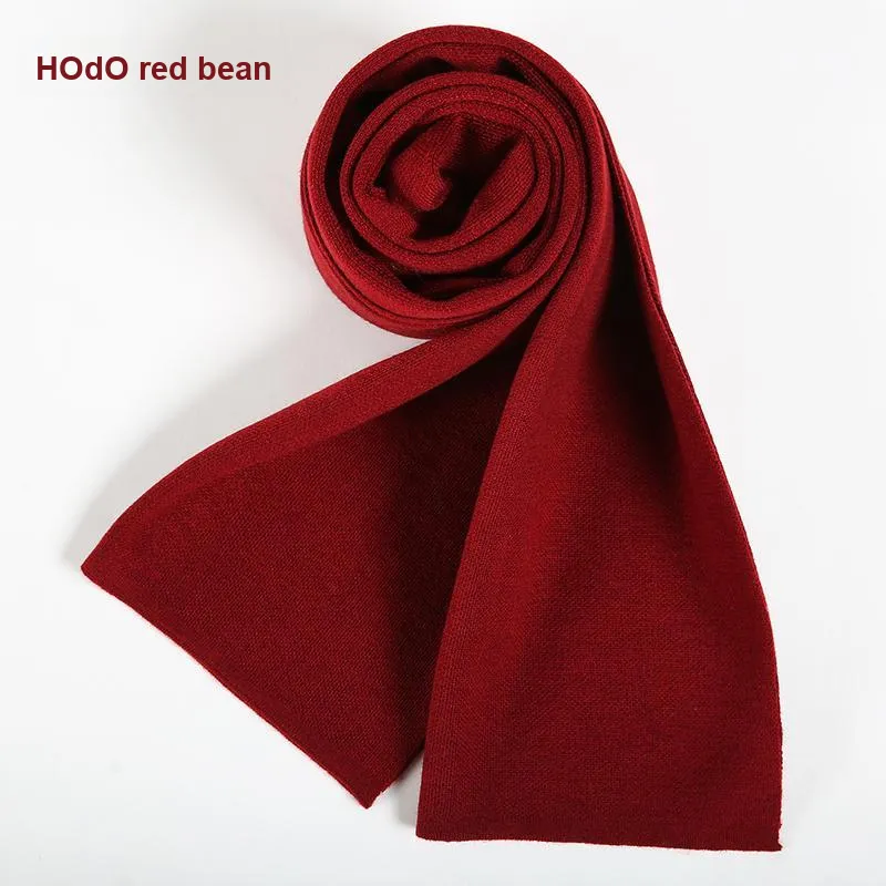 Red Bean 4.2% Wool Knitted Fabric Knit Scarf Men's-7