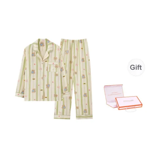 ANVINAL Pajama Set Women's Gift Box Set Green