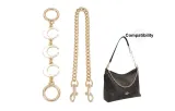(Plated in gold) White moon 16cm + dog clasp decorative chain 45cm