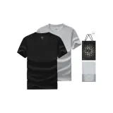 100% cotton 2 Pack (Black+Heather Gray) with Shopping Bag Included
