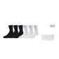 Milk White Blue Box+6 Pack (White *3+Black *3-Crew Socks)