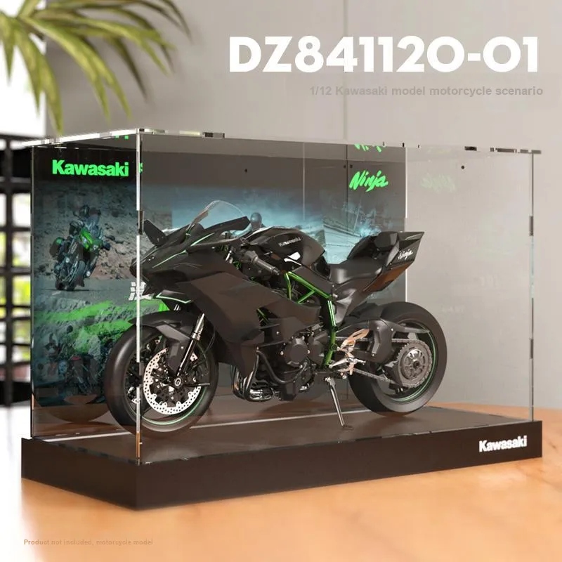 CARMCK 1 12 Motorcycle Hobby Model Shown Scenario Acrylic Base Acrylic Cover Kawasaki H2R Model Accessories-6
