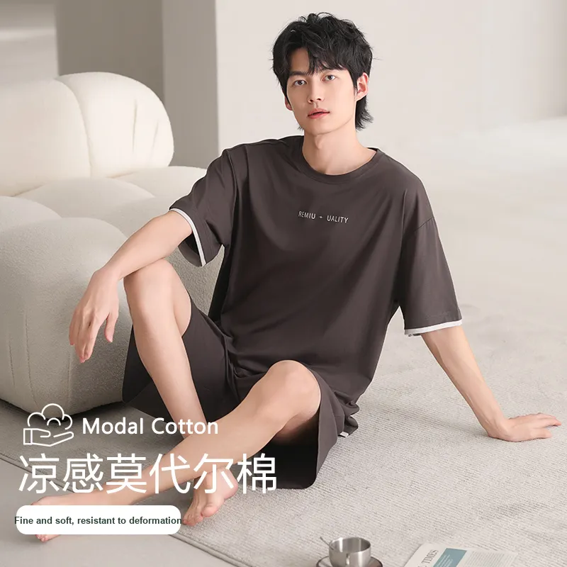 XIA.WA.ZHI.XIU Pajama Set Men's Gift Box Set Black-3
