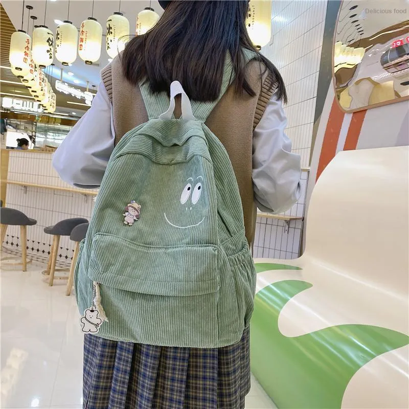 BRABOSTON Corduroy Backpack Regular Unisex Khaki/Pink/Black/Green-7