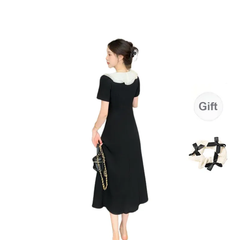 TORIGHT Short Sleeved Dress Women's Black-1