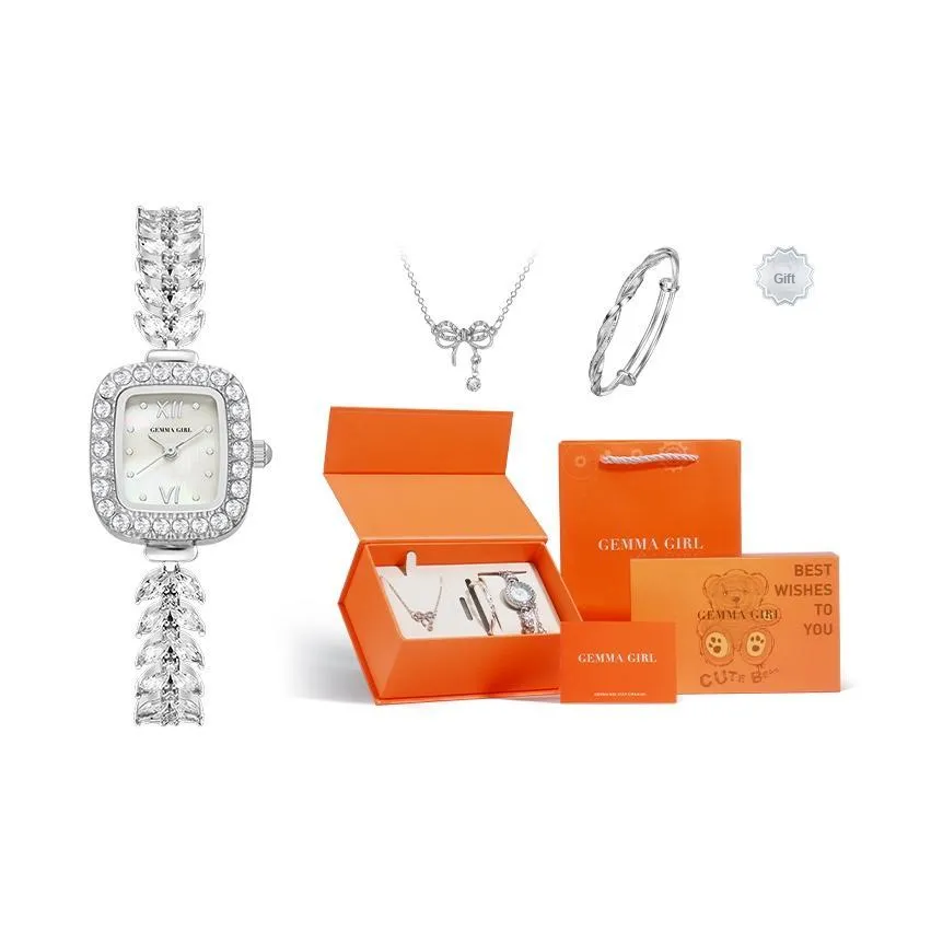 GEMMA GIRL Кварцевый механизм Женские часы 27мм*10мм*8мм Жемчужная раковина Цвет