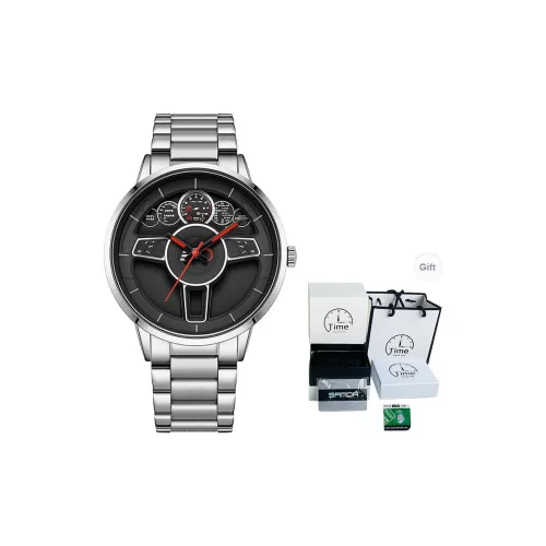 Sanda Кварцевый механизм Мужские часы Черный циферблат