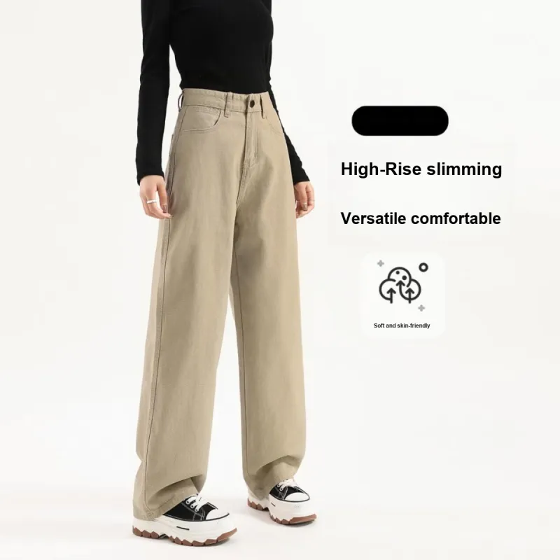 FAWENXIANGZI Jeans Women's Khaki-2
