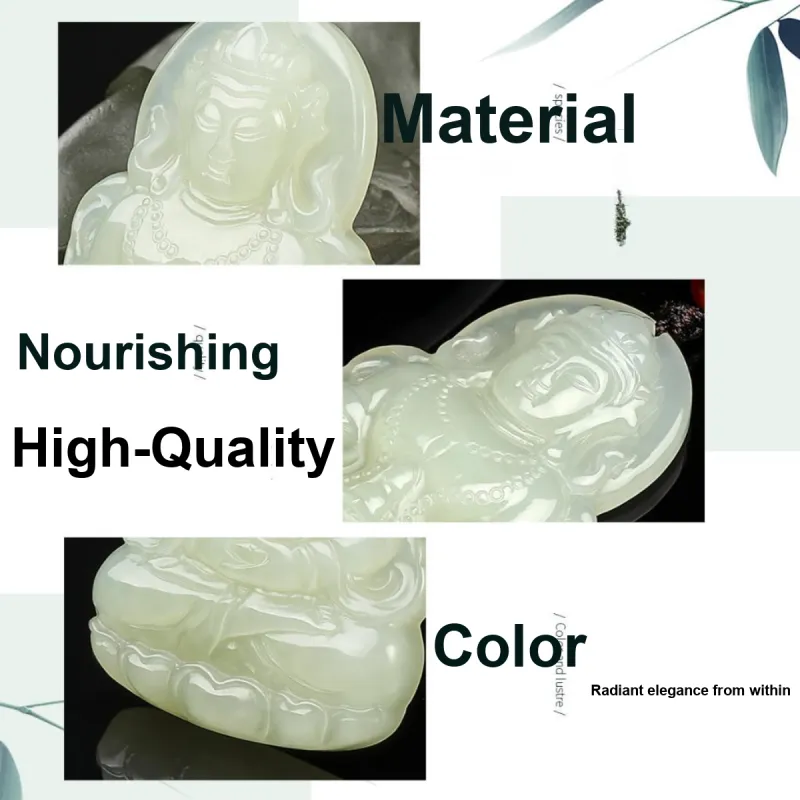 Oriental Jade Necklaces Pale Greenish White Jade Women's-3