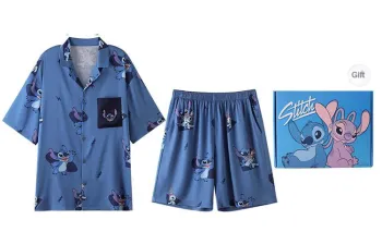 JINGYUN x Disney Pajama Set Summer Men's Blue Gift Box Set