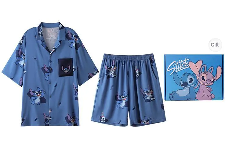 JINGYUN x Disney Pajama Set Summer Men's Blue Gift Box Set-0