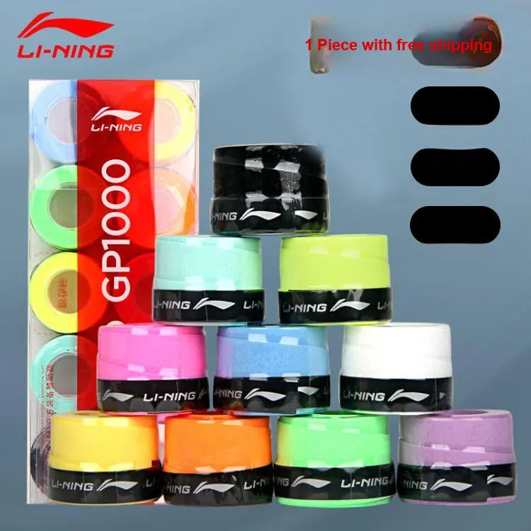 LiNing Badminton Grip Tape Black Breathable Perforated PU Thin GP203-2
