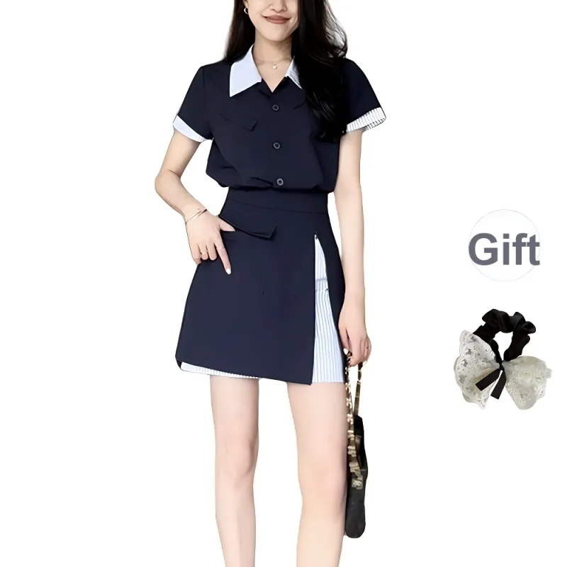 PAVEA Two Piece Skirt Sets Women's-0