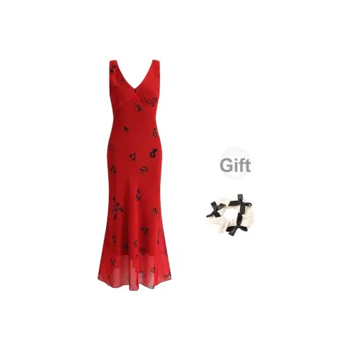 TURN UP Slip Платье Женское Красное с Бантиком Резинка для волос Включено