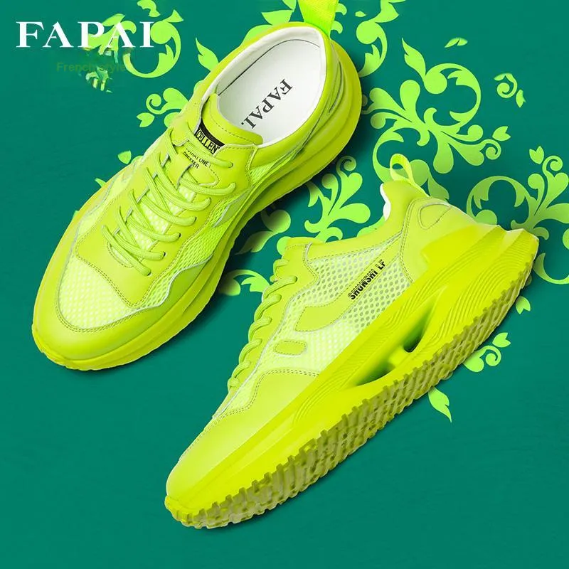 FAPAI Low Top Casual Shoes Men's Green-1