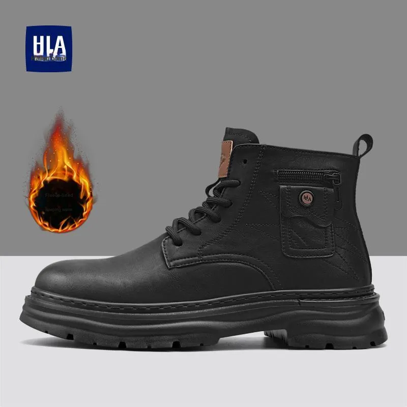 HLA Martin Boots Men Black, Brown-12
