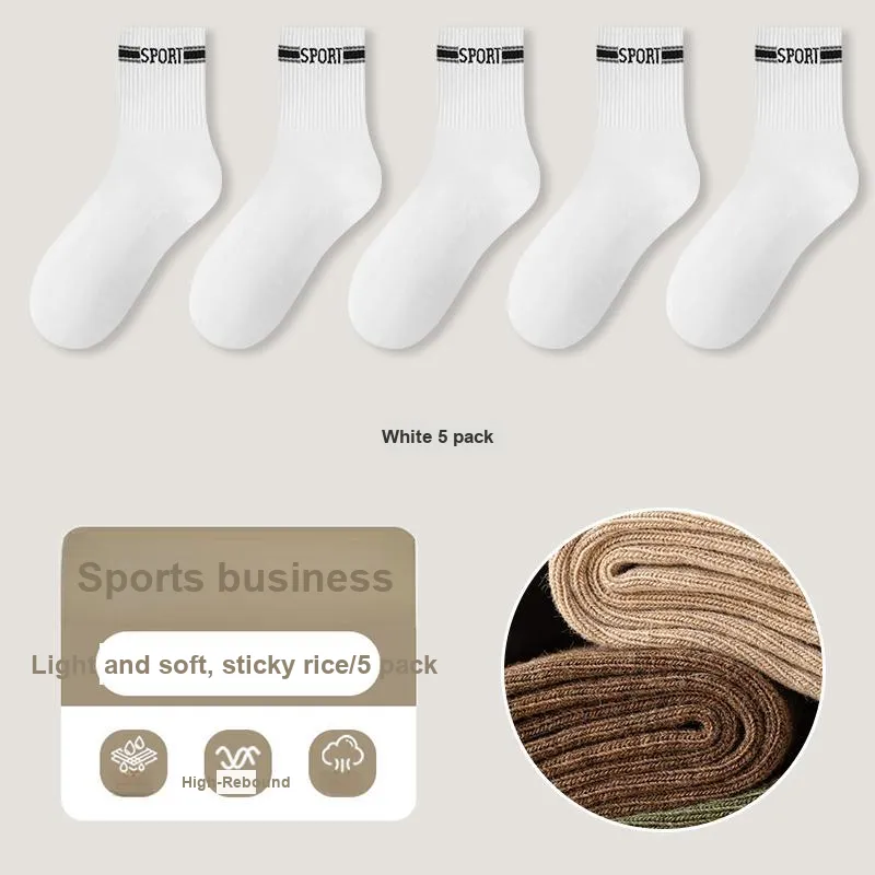 Master Mid Calf Socks Men's Shopping Bag 5 Pack-36