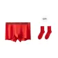 A Set 1 Pack-Solid Color Red[Includes: 1 Pair of Red Socks]