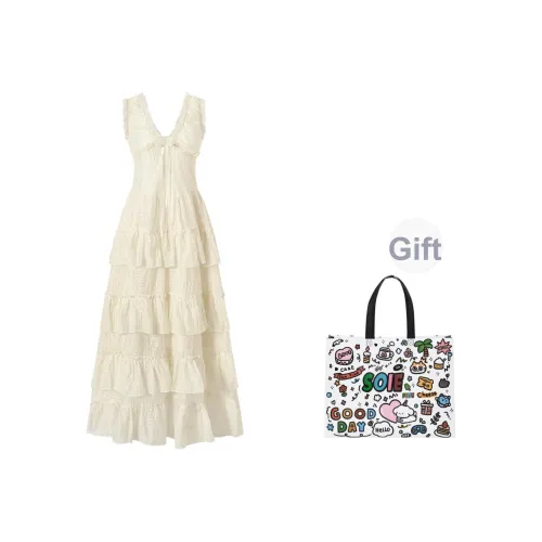 SOIE Абрикос Женские Платья без рукавов