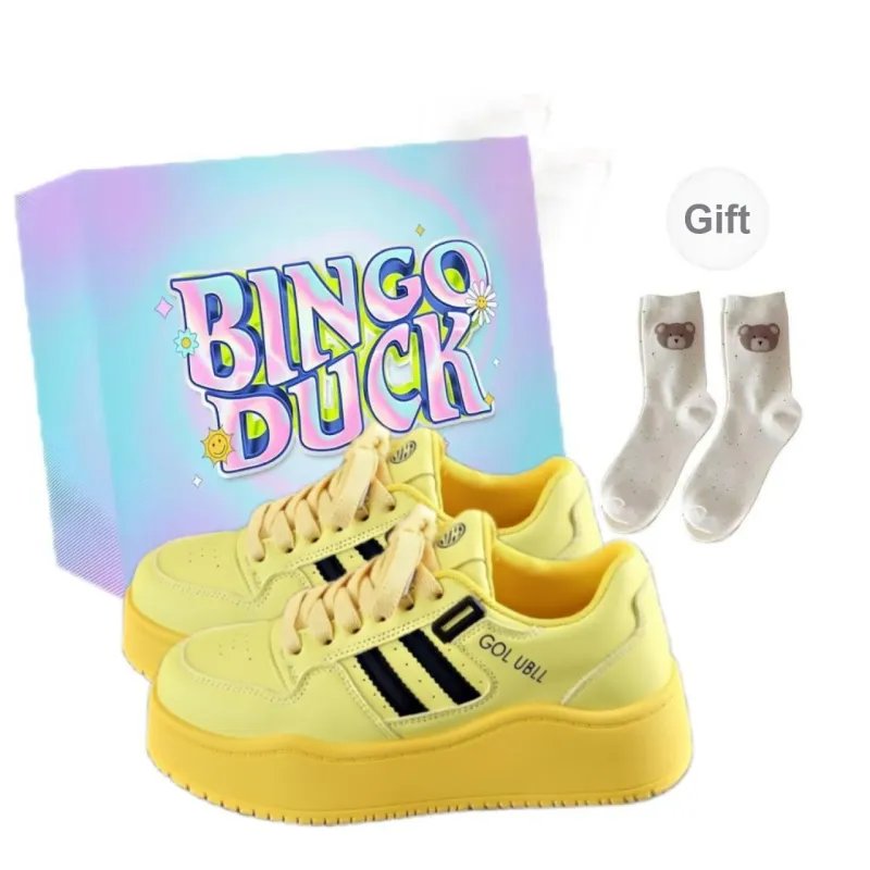 BINGO DUCK Slip Resistant Height Increasing Low Top Skateboard Shoes Women's-2