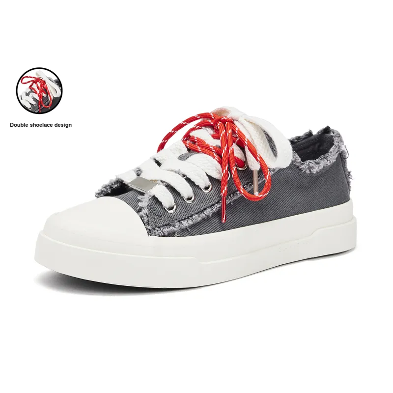 Hotwind Canvas Shoes Height Increasing Abrasion Resistant Low Top Skateboard Shoes Men's-11