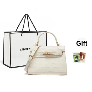 RED DRAGONFLY Cow Leather One Shoulder Handbag Regular Women's Milk White