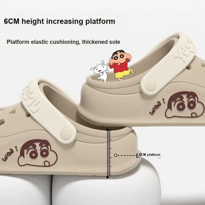Ming Sheng Crayon Shin Chan Clogs Summer Platform Squashy And Bouncy Feeling Cute Slip Resistant Versatile Slippers-1