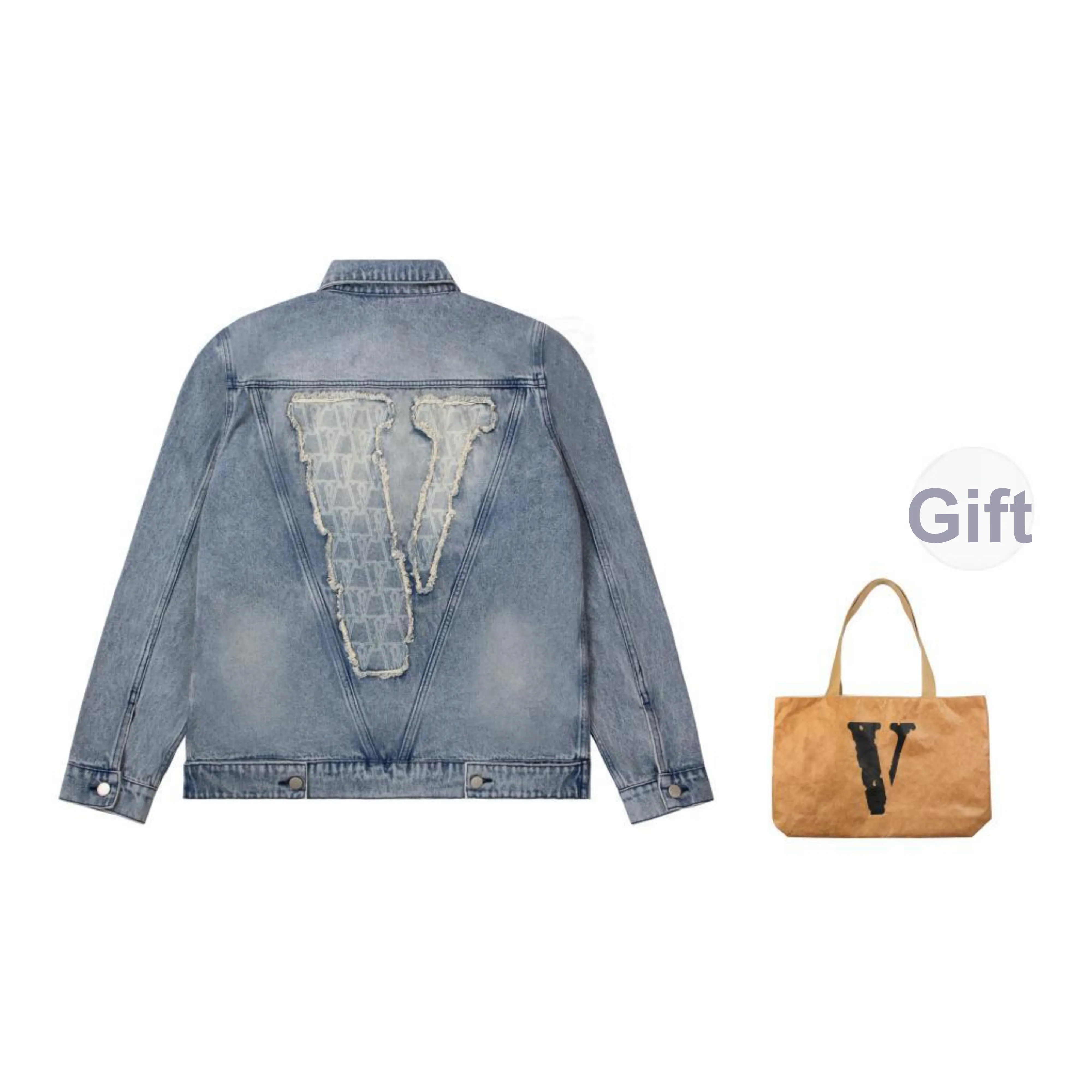 VLONE Big Logo Series Denim Jacket Unisex Blue