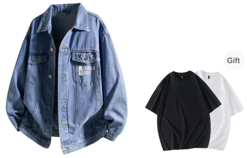 CHARLIE GOLF Denim Jacket Unisex-10