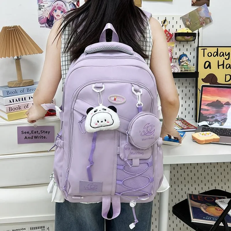ZOGA Oxford Backpack Unisex Black/White/Purple/Blue/Coffee-12