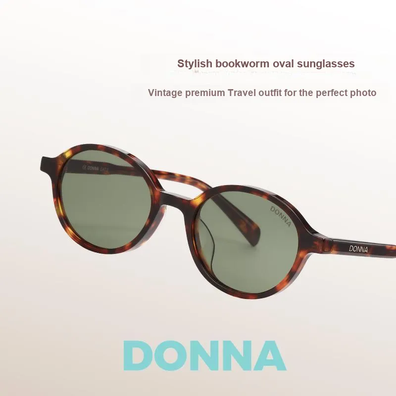 Do Na Plate Frame Oval Sunglasses Unisex-5