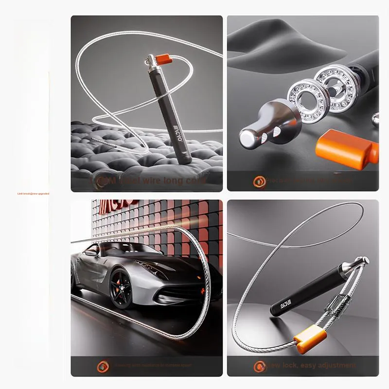 MACYO Professional Racing Non Countable Jump Ropes Adults PVC+Steel Wire Rope, Aluminum Alloy Controller-1