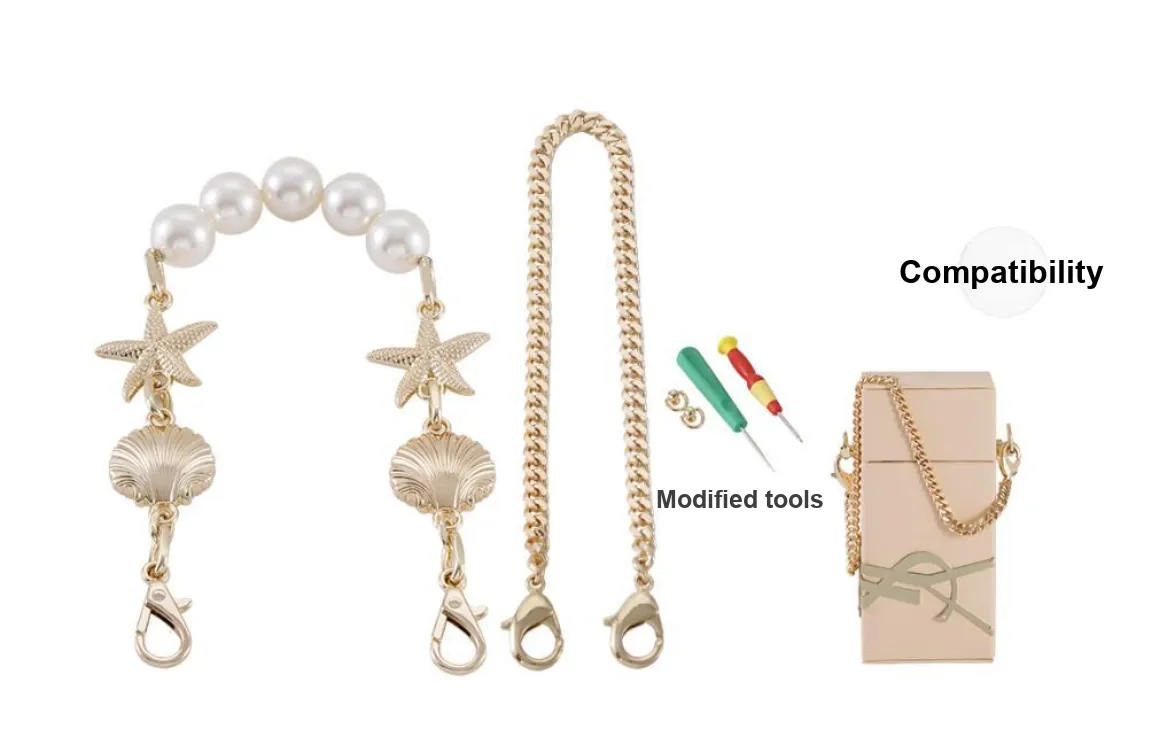 Lan Bao Fan Alloy, Metal Bag Strap Women's Gold Tone