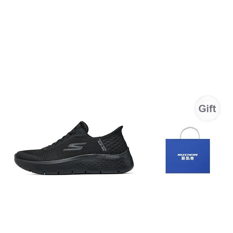 Skechers Go Walk Fle Anti Slip Wear Resistant Mid Top Running Shoes Women's Black-6