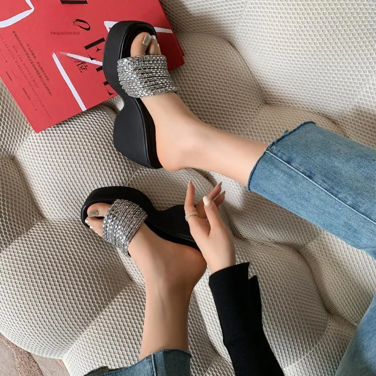 Su Yanjiao Rubber Foam Outsole Quiet, Slip Resistant, Odor Resistant Slide Slippers Women's Black-1