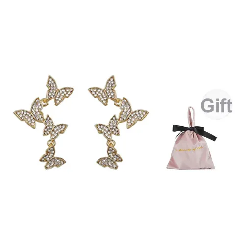 Wakfu Циркон Золотой Покрытый Медный Серьги-булавки из серебра 925 пробы Женские